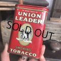 Vintage Pipe & Cigarette Smoking Tobacco Pocket Tin UNION LEADER (B979)    