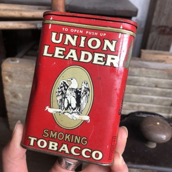 画像1: Vintage Pipe & Cigarette Smoking Tobacco Pocket Tin UNION LEADER (B979)    