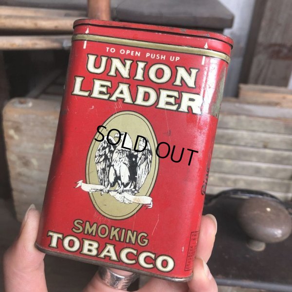 画像1: Vintage Pipe & Cigarette Smoking Tobacco Pocket Tin UNION LEADER (B979)    