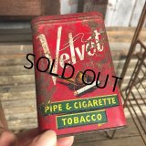 Vintage Pipe & Cigarette Smoking Tobacco Pocket Tin Velvet (B972)    
