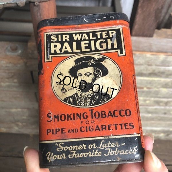 画像1: Vintage Pipe & Cigarette Smoking Tobacco Pocket Tin Raleigh (B973)    