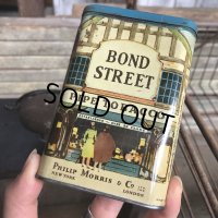 Vintage Pipe & Cigarette Smoking Tobacco Pocket Tin BOND STREET (B977)    