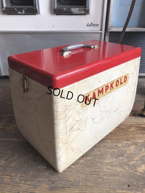 画像2: 50s Vintage KAMP KOLD Aluminum Camping Cooler Box (B994)