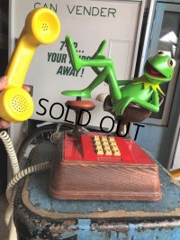 80s Vintage The Muppets Show KERMIT THE FROG PHONE (B997)