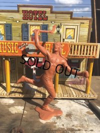 60s Vintage Louis Marx Western Action Figure INDIAN (T281)