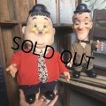 70s Vintage Laurel and Hardy Cartoon Vinyl Doll Set (C05)