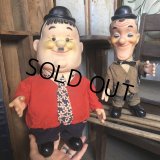 70s Vintage Laurel and Hardy Cartoon Vinyl Doll Set (C05)