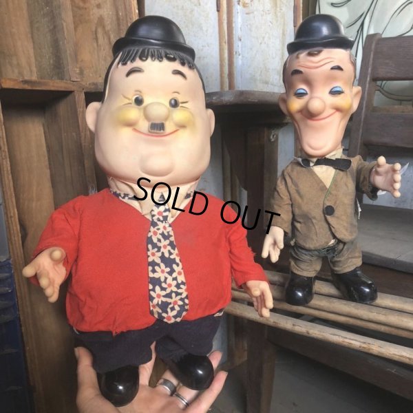 画像1: 70s Vintage Laurel and Hardy Cartoon Vinyl Doll Set (C05)