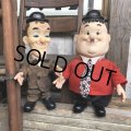 70s Vintage Laurel and Hardy Cartoon Vinyl Doll Set (C04)