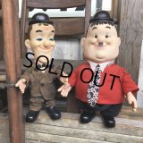 70s Vintage Laurel and Hardy Cartoon Vinyl Doll Set (C04)