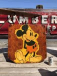 画像1: Vintage Disney Mickey Mouse Print on Wood Panel (C08) (1)