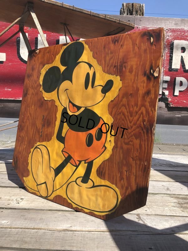 画像6: Vintage Disney Mickey Mouse Print on Wood Panel (C08)