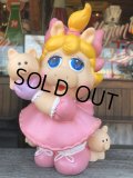 80s Vintage Muppet Babies Miss Piggy Vinyl Bank Doll (C013)