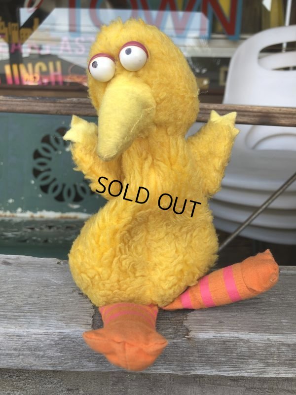 画像1: 70s Vintage Knickerbocker Sesame Street Big Bird Plush Doll 20cm (C015)