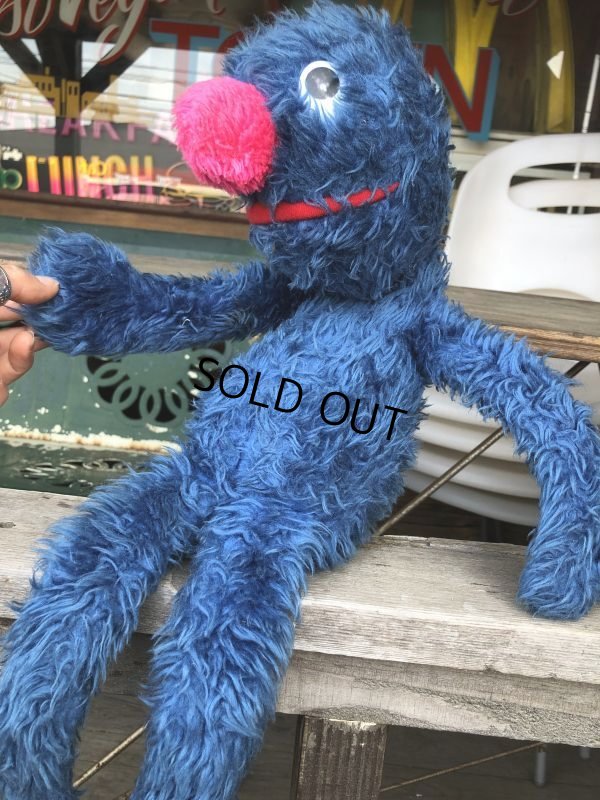 画像9: 70s Vintage Knickerbocker Sesame Street Grover Plush Doll 55cm (B951)