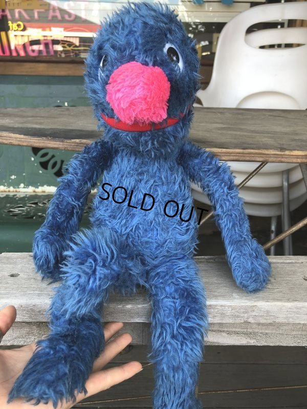 画像5: 70s Vintage Knickerbocker Sesame Street Grover Plush Doll 55cm (B951)