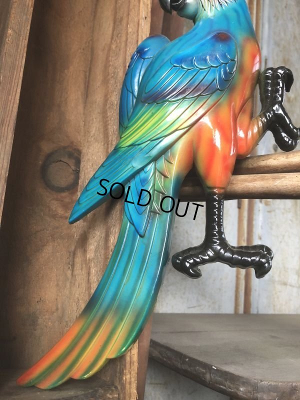 画像2: 70s Vintage Parrot Wall Hangings Statue (C028)