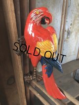 70s Vintage Parrot Wall Hangings Statue (C025)
