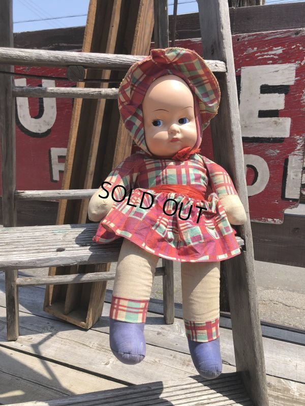 画像1: Vintage Celluloid Face Doll Girl 50cm (C048）