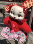 画像2: Vintage Celluloid Face Doll Valentine Bunny 33cm (C040） (2)