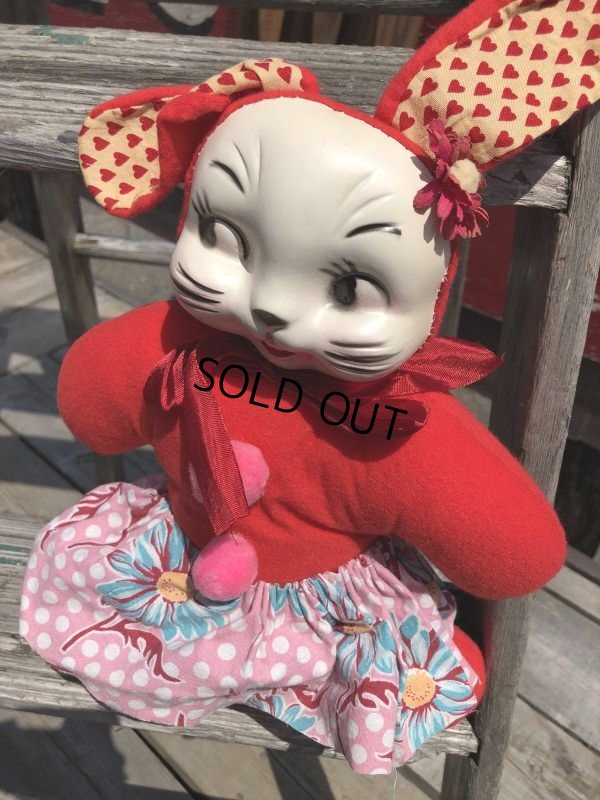 画像2: Vintage Celluloid Face Doll Valentine Bunny 33cm (C040）