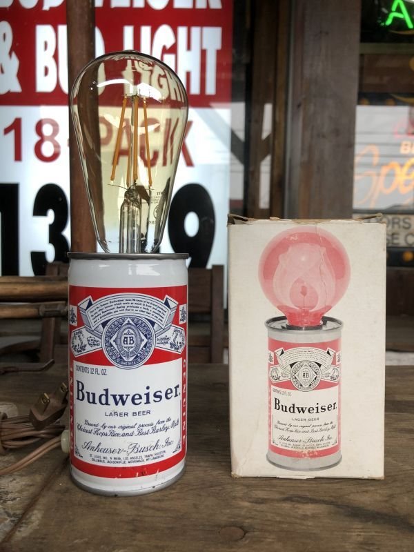 画像1: 70s Vintage Budweiser Beer Can Bar Lamp (C053)