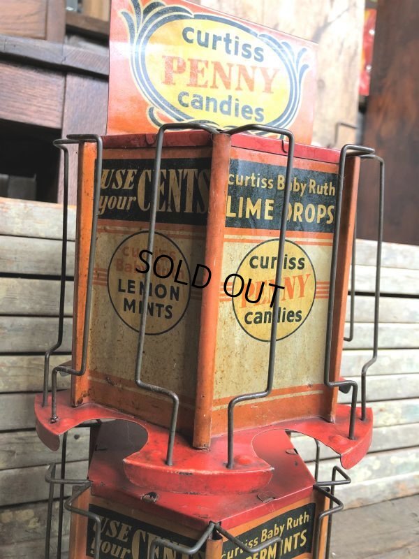画像7: RARE! Hard to Find!!  Antique CURTISS Advertising "Penny Candy" Tin Store Counter Display (C067)
