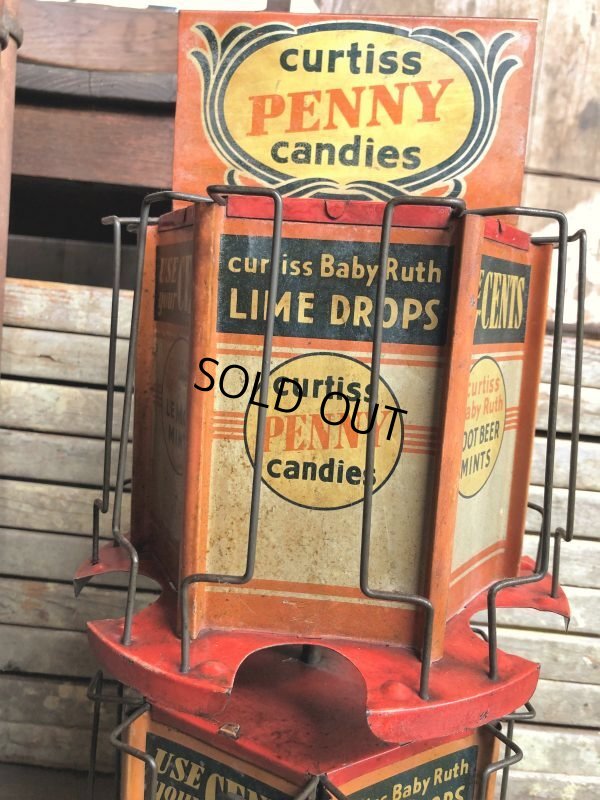 画像16: RARE! Hard to Find!!  Antique CURTISS Advertising "Penny Candy" Tin Store Counter Display (C067)