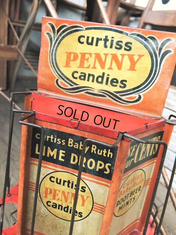 画像19: RARE! Hard to Find!!  Antique CURTISS Advertising "Penny Candy" Tin Store Counter Display (C067)