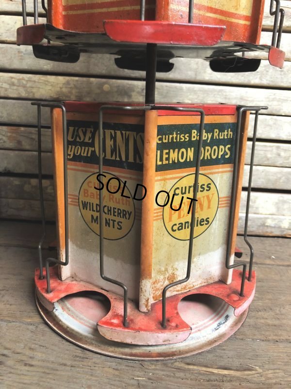 画像11: RARE! Hard to Find!!  Antique CURTISS Advertising "Penny Candy" Tin Store Counter Display (C067)