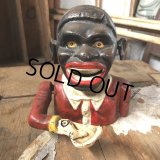 Vintage Black Man Cast Iron Coin Bank (C066)