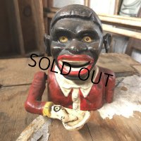 Vintage Black Man Cast Iron Coin Bank (C066)