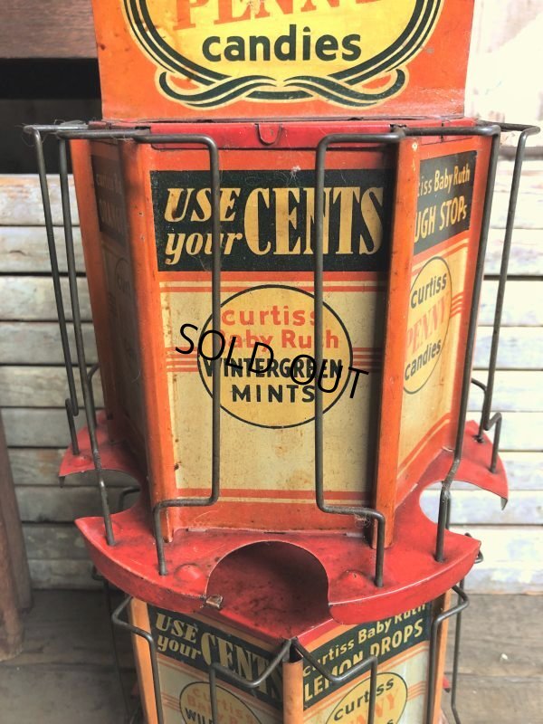 画像13: RARE! Hard to Find!!  Antique CURTISS Advertising "Penny Candy" Tin Store Counter Display (C067)