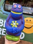 画像1: 70s Vintage Play Pal Blue Hippie Monster Coin Bank Yellow (C069) (1)