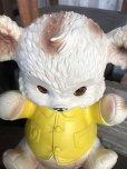 画像7:  60s Vintage Edward Mobley Arrow Sleep Eyes Rubber Squeak Bear Yellow (C072)