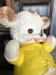 画像6:  60s Vintage Edward Mobley Arrow Sleep Eyes Rubber Squeak Bear Yellow (C072)