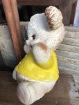 画像4:  60s Vintage Edward Mobley Arrow Sleep Eyes Rubber Squeak Bear Yellow (C072)