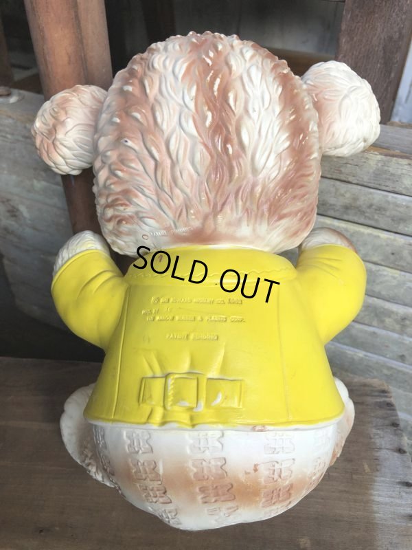 画像3:  60s Vintage Edward Mobley Arrow Sleep Eyes Rubber Squeak Bear Yellow (C072)