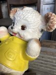 画像5:  60s Vintage Edward Mobley Arrow Sleep Eyes Rubber Squeak Bear Yellow (C072)