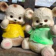 画像13:  60s Vintage Edward Mobley Arrow Sleep Eyes Rubber Squeak Bear Green (C071)