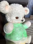 画像6:  60s Vintage Edward Mobley Arrow Sleep Eyes Rubber Squeak Bear Green (C071)