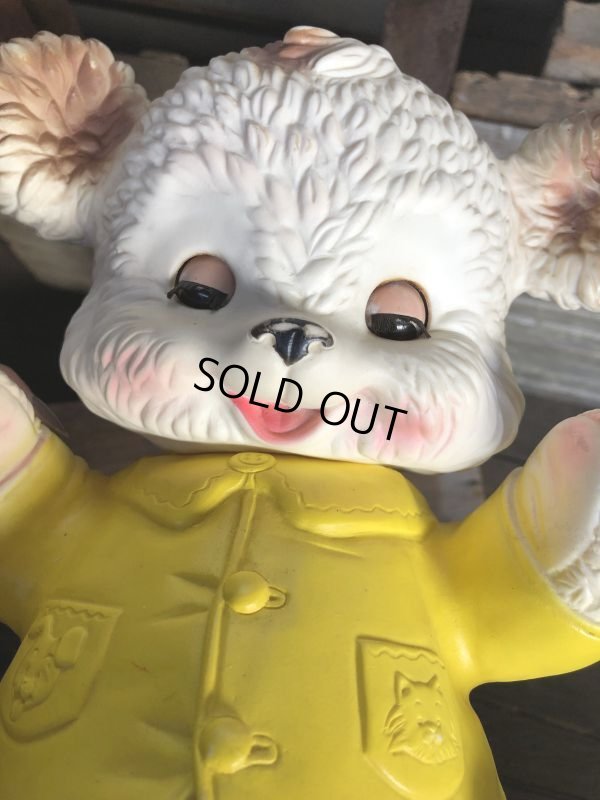 画像8:  60s Vintage Edward Mobley Arrow Sleep Eyes Rubber Squeak Bear Yellow (C072)