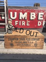 RARE!  30s Antique Champion Spark Plug Dealer Delivery Wooden Crate (C074)