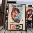 画像1: 【店舗引き取り限定】 Vintage Champion Spark Plugs Advertising Store Display Poster Sign (C077) (1)