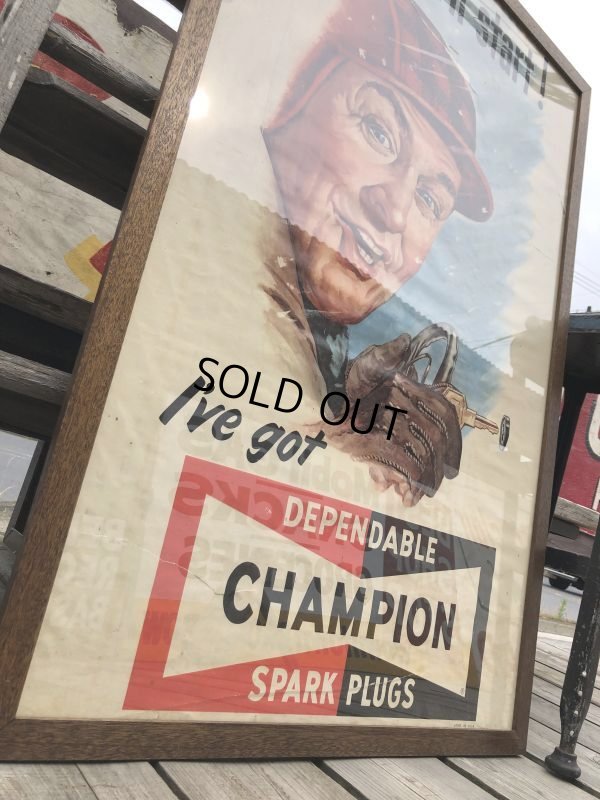 画像3: 【店舗引き取り限定】 Vintage Champion Spark Plugs Advertising Store Display Poster Sign (C077)