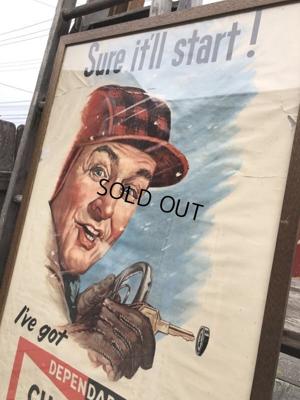 画像4: 【店舗引き取り限定】 Vintage Champion Spark Plugs Advertising Store Display Poster Sign (C077)