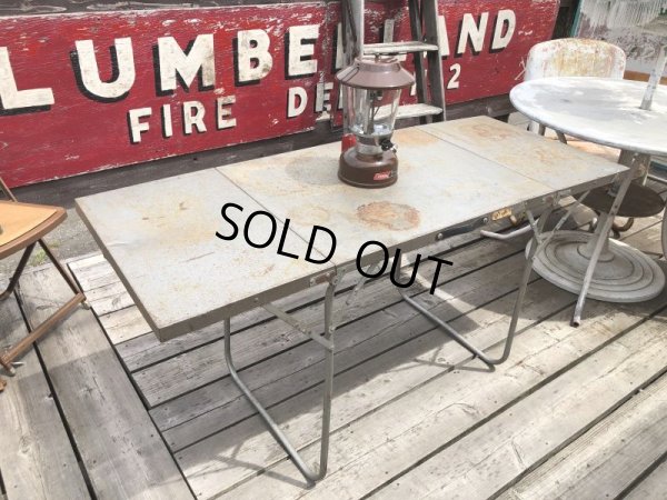 画像1: Vintage Metal Folding Table (C091)