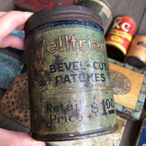 画像1: Vintage Can Welltried Bevel-Cut Patches (C110)