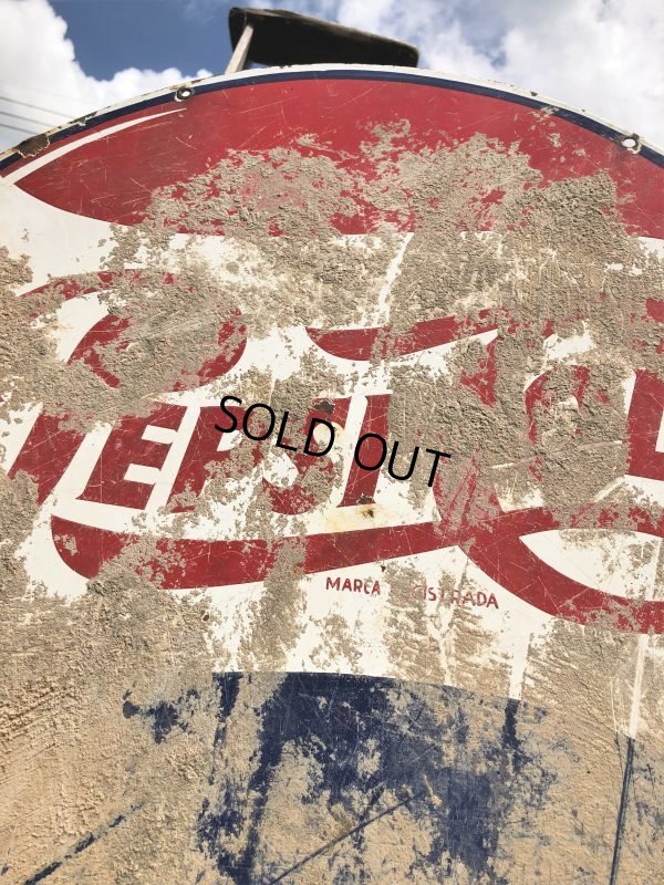画像12: Vintage Mexican Pepsi Cola Bottle Cap Metal Store Sign (C103)