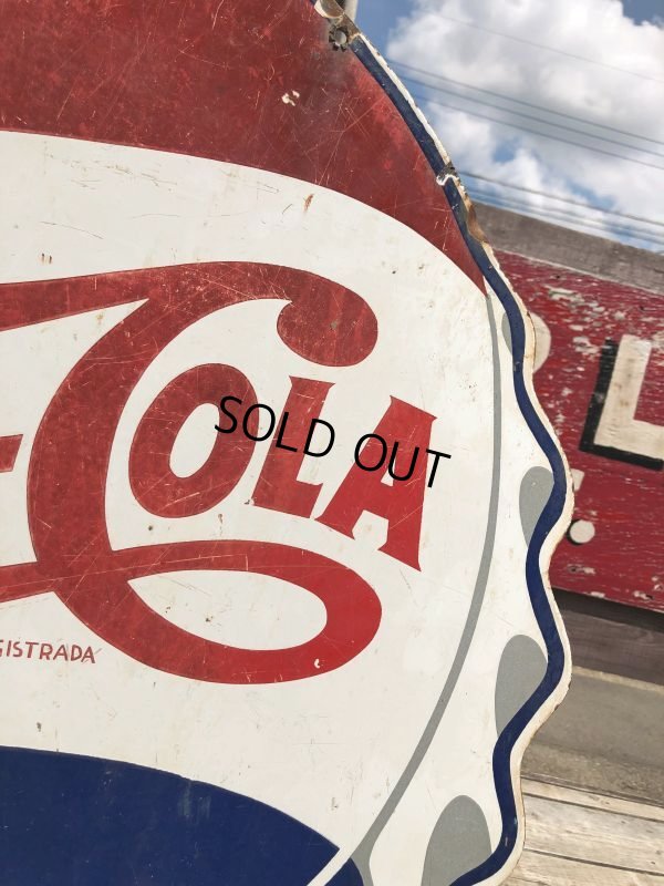 画像8: Vintage Mexican Pepsi Cola Bottle Cap Metal Store Sign (C103)